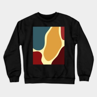 Minimal Modern  Abstract Shapes  Blue Retro  Pattern Crewneck Sweatshirt